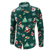Fashion Shirts for Male Men Casual Snowflakes Santa Candy