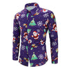 Fashion Shirts for Male Men Casual Snowflakes Santa Candy