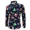 Fashion Shirts for Male Men Casual Snowflakes Santa Candy