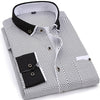 Fashion Print Casual Men Long Sleeve Shirt Stitching Fashion Pocket