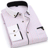 Fashion Print Casual Men Long Sleeve Shirt Stitching Fashion Pocket