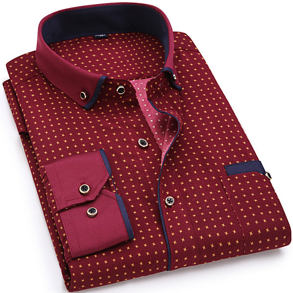 long sleeve casual dress for men New Mens Silk Shirt Button Down Shirt Long Sleeve Shirt Casual Formal