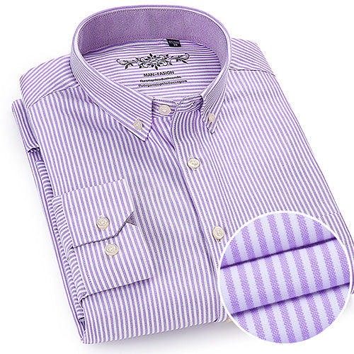 Men's Plaid Checked Oxford Button-down Shirt Chest Pocket