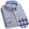 Men's Plaid Checked Oxford Button-down Shirt Chest Pocket