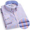 Men's Plaid Checked Oxford Button-down Shirt Chest Pocket