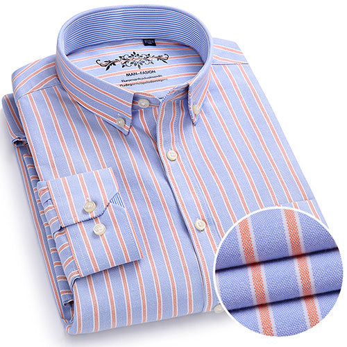 Men's Plaid Checked Oxford Button-down Shirt Chest Pocket