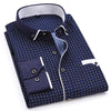Fashion Print Casual Men Long Sleeve Shirt Stitching Fashion Pocket