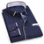 Fashion Print Casual Men Long Sleeve Shirt Stitching Fashion Pocket